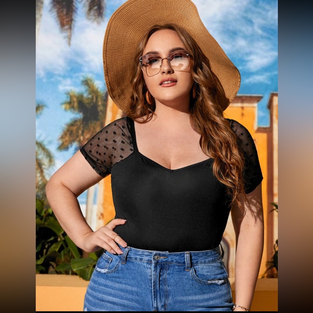 Mesh sleeve bodysuit